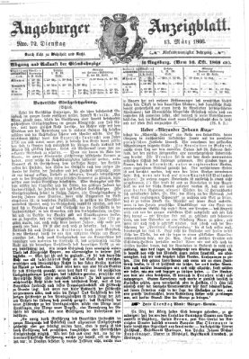 Augsburger Anzeigeblatt Dienstag 13. März 1866