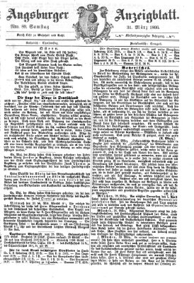 Augsburger Anzeigeblatt Samstag 31. März 1866