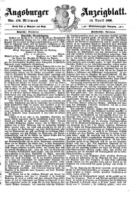 Augsburger Anzeigeblatt Mittwoch 18. April 1866