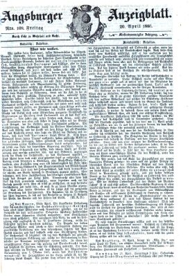 Augsburger Anzeigeblatt Freitag 20. April 1866