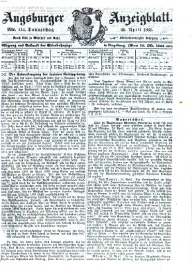 Augsburger Anzeigeblatt Donnerstag 26. April 1866