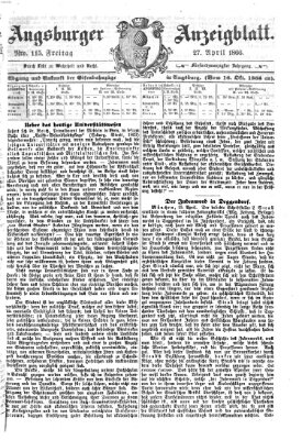 Augsburger Anzeigeblatt Freitag 27. April 1866