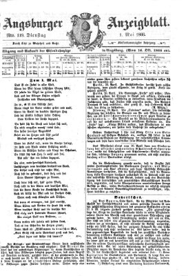 Augsburger Anzeigeblatt Dienstag 1. Mai 1866