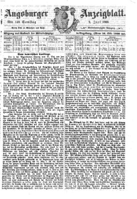 Augsburger Anzeigeblatt Samstag 2. Juni 1866