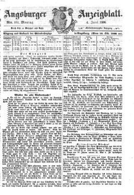 Augsburger Anzeigeblatt Montag 4. Juni 1866