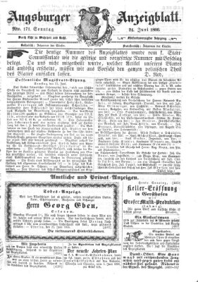 Augsburger Anzeigeblatt Sonntag 24. Juni 1866