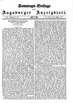 Augsburger Anzeigeblatt Sonntag 11. Februar 1866