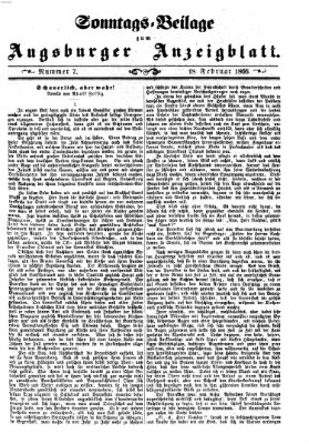 Augsburger Anzeigeblatt Sonntag 18. Februar 1866