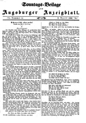 Augsburger Anzeigeblatt Sonntag 8. April 1866