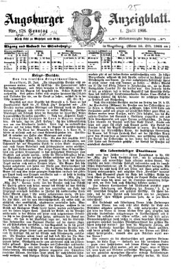 Augsburger Anzeigeblatt Sonntag 1. Juli 1866