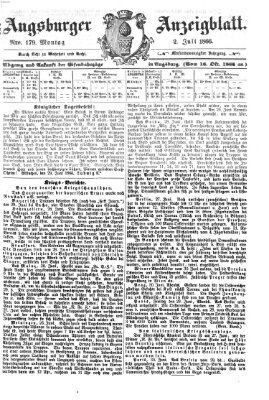 Augsburger Anzeigeblatt Montag 2. Juli 1866