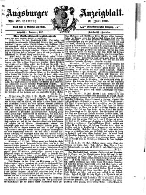 Augsburger Anzeigeblatt Samstag 28. Juli 1866