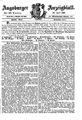 Augsburger Anzeigeblatt Sonntag 29. Juli 1866