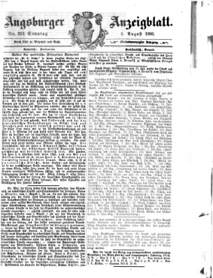 Augsburger Anzeigeblatt Sonntag 5. August 1866