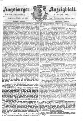 Augsburger Anzeigeblatt Donnerstag 9. August 1866