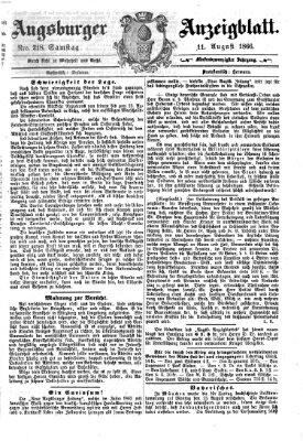 Augsburger Anzeigeblatt Samstag 11. August 1866