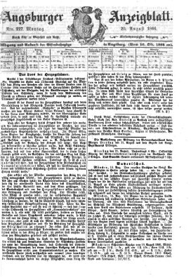 Augsburger Anzeigeblatt Montag 20. August 1866