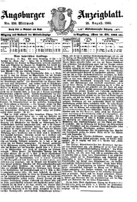 Augsburger Anzeigeblatt Mittwoch 29. August 1866