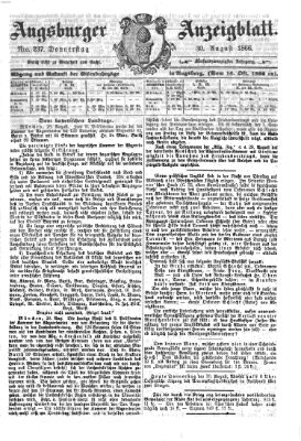 Augsburger Anzeigeblatt Donnerstag 30. August 1866