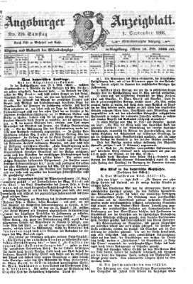 Augsburger Anzeigeblatt Samstag 1. September 1866