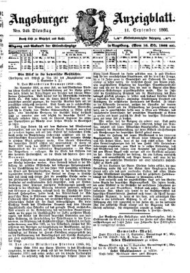 Augsburger Anzeigeblatt Dienstag 11. September 1866