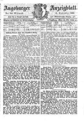 Augsburger Anzeigeblatt Mittwoch 12. September 1866