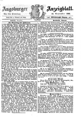 Augsburger Anzeigeblatt Sonntag 16. September 1866