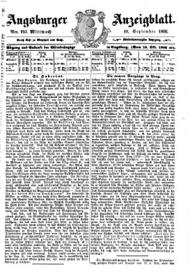 Augsburger Anzeigeblatt Mittwoch 19. September 1866