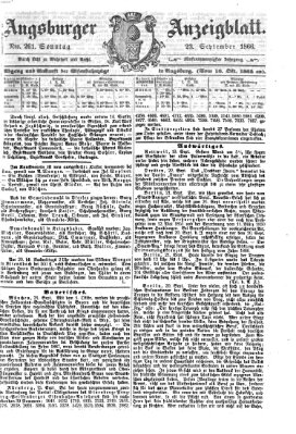 Augsburger Anzeigeblatt Sonntag 23. September 1866