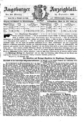 Augsburger Anzeigeblatt Montag 24. September 1866