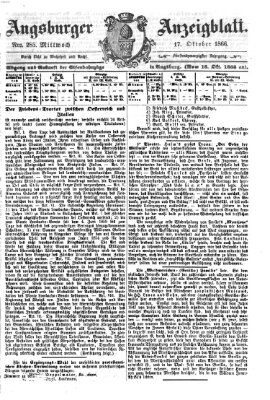 Augsburger Anzeigeblatt Mittwoch 17. Oktober 1866