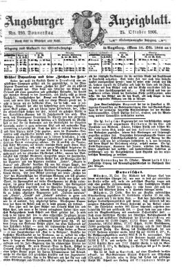 Augsburger Anzeigeblatt Donnerstag 25. Oktober 1866