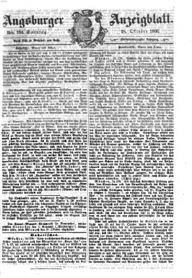 Augsburger Anzeigeblatt Sonntag 28. Oktober 1866