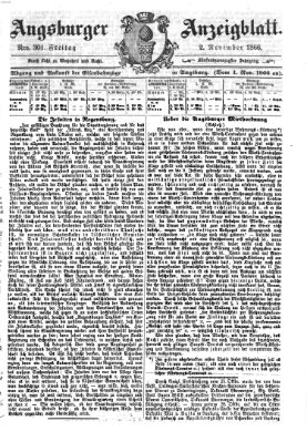 Augsburger Anzeigeblatt Freitag 2. November 1866