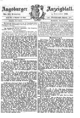 Augsburger Anzeigeblatt Sonntag 4. November 1866