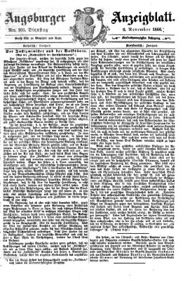 Augsburger Anzeigeblatt Dienstag 6. November 1866