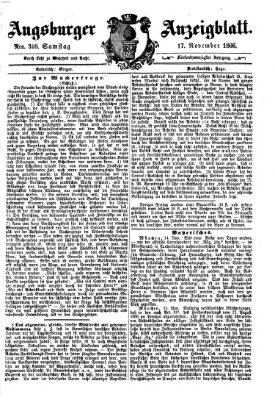 Augsburger Anzeigeblatt Samstag 17. November 1866