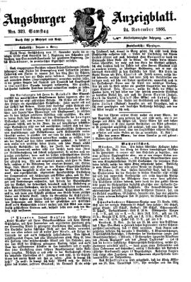 Augsburger Anzeigeblatt Samstag 24. November 1866