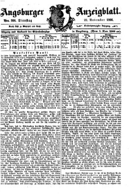 Augsburger Anzeigeblatt Dienstag 27. November 1866