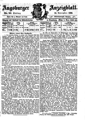 Augsburger Anzeigeblatt Freitag 30. November 1866