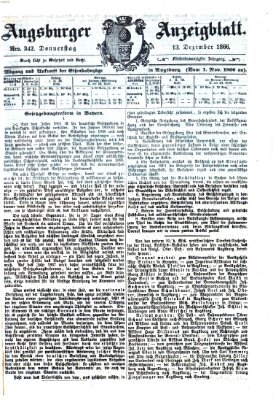 Augsburger Anzeigeblatt Donnerstag 13. Dezember 1866