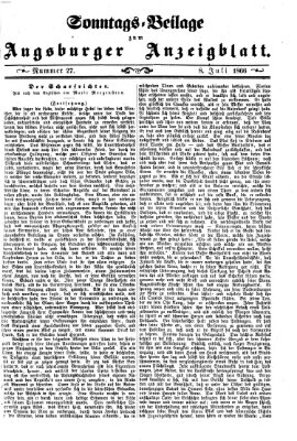 Augsburger Anzeigeblatt Sonntag 8. Juli 1866