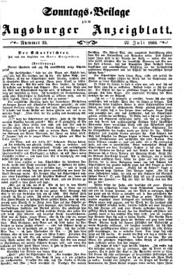 Augsburger Anzeigeblatt Sonntag 22. Juli 1866