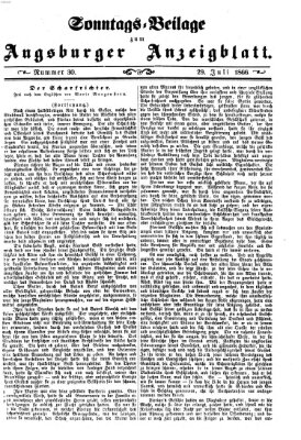 Augsburger Anzeigeblatt Sonntag 29. Juli 1866