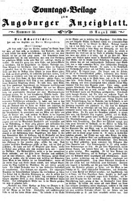 Augsburger Anzeigeblatt Sonntag 19. August 1866