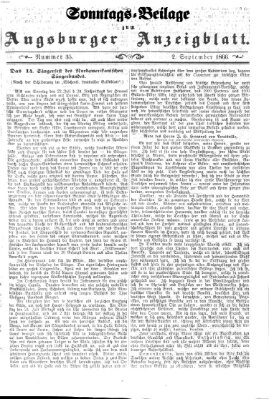 Augsburger Anzeigeblatt Sonntag 2. September 1866