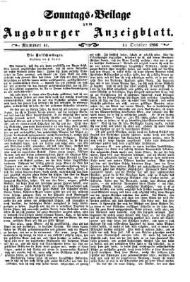 Augsburger Anzeigeblatt Sonntag 14. Oktober 1866