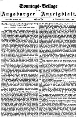 Augsburger Anzeigeblatt Sonntag 4. November 1866