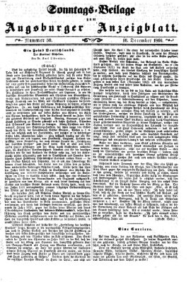 Augsburger Anzeigeblatt Sonntag 16. Dezember 1866