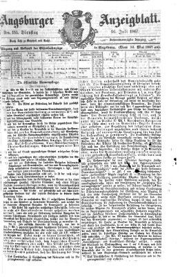 Augsburger Anzeigeblatt Dienstag 16. Juli 1867